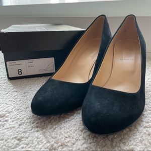 J.Crew Martine Suede Wedges Black size 8